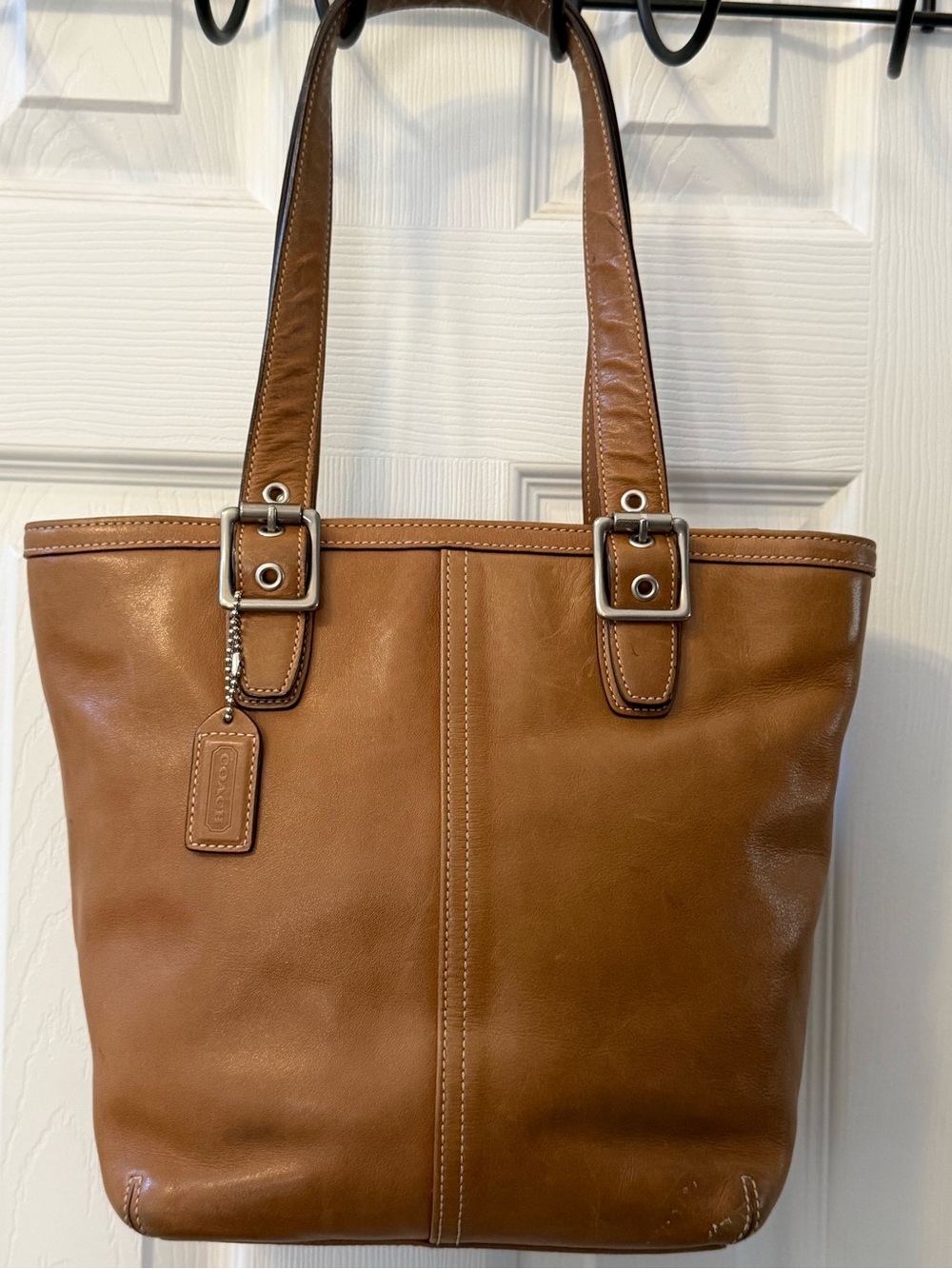 Coach SoHo Hampton Brown Leather Buckle Strap Tote